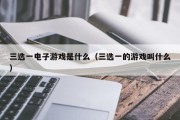 三选一电子游戏是什么（三选一的游戏叫什么）