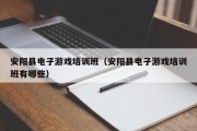 安阳县电子游戏培训班（安阳县电子游戏培训班有哪些）