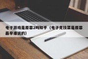 电子游戏是原罪2吗知乎（电子竞技菜是原罪最早谁说的）